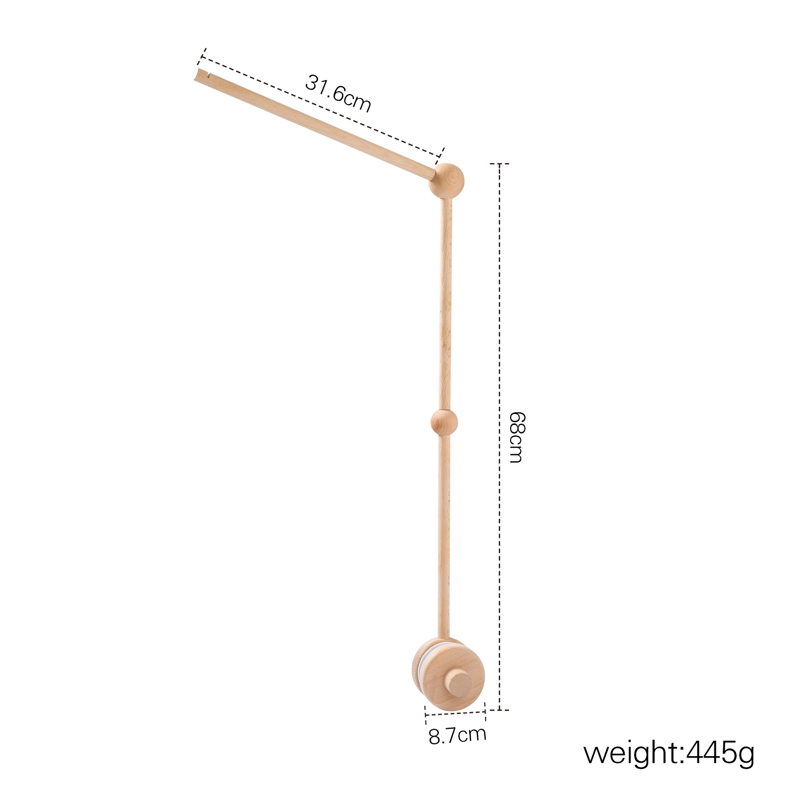 Holz-Mobilehalter für Babybett – Bild 5